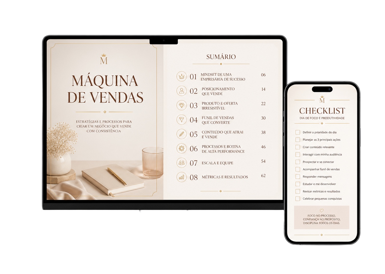 Guia interativo aberto em um notebook e em um smartphone